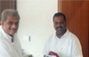 Minister Khader meets Dr.D.Veerendra Heggade at Dharmasthala